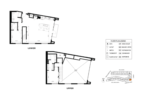 Floor plan for 2 beds, 2 baths, 1364 sqft